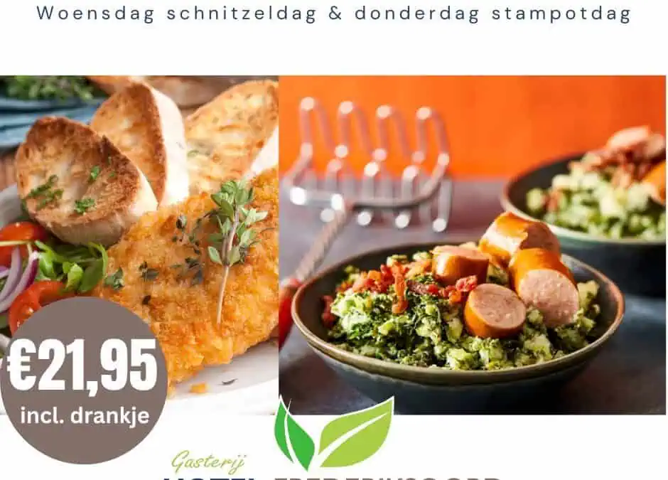 Woensdag schnitzeldag & donderdag stampotdag